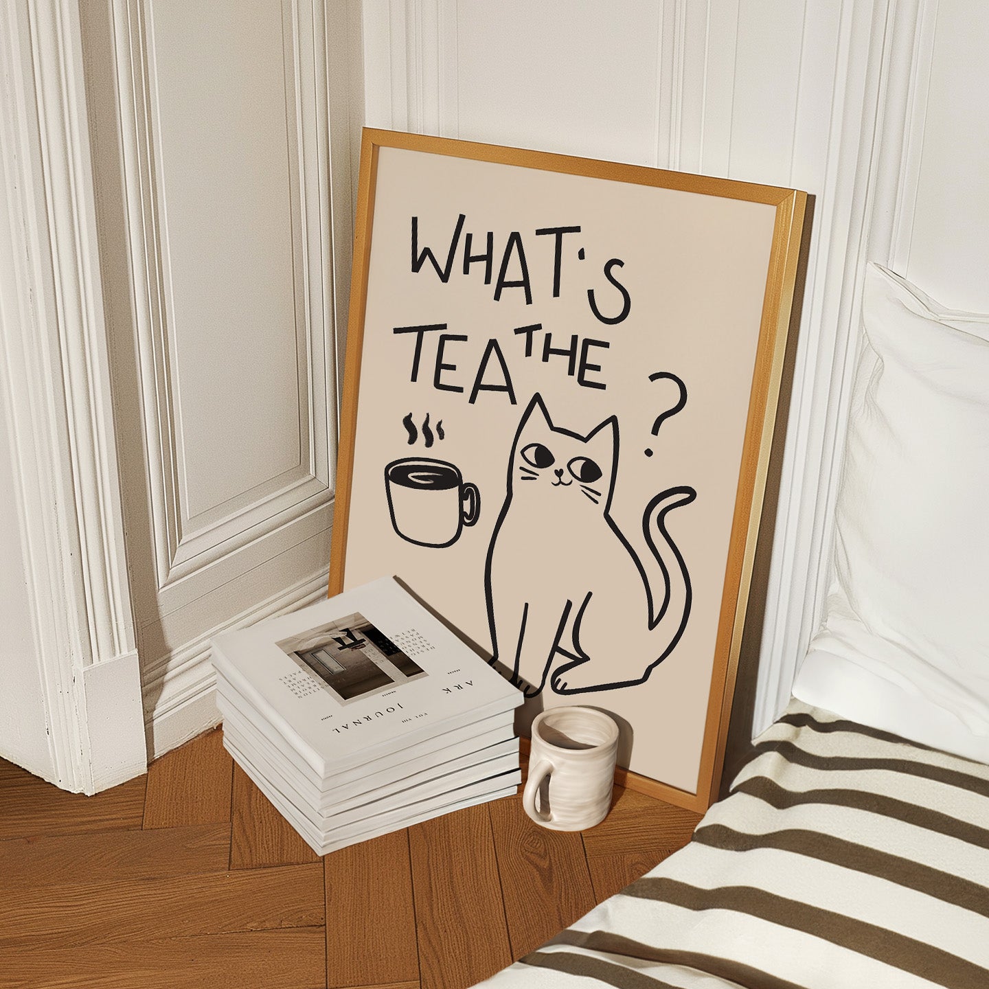 "What's The Tea?" Cat Print