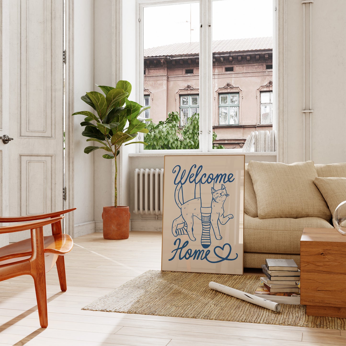 Welcome Home Cat Lover Print (unframed)