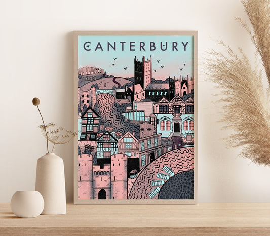 Canterbury Illustrated Print, (unframed)
