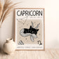 Capricorn Cat Zodiac Star Sign Print (unframed)