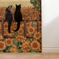 Personalised Cats in Sunflower Field Portrait Print (unframed)
