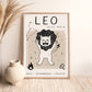 Leo Cat Zodiac Star Sign Print, (unframed)