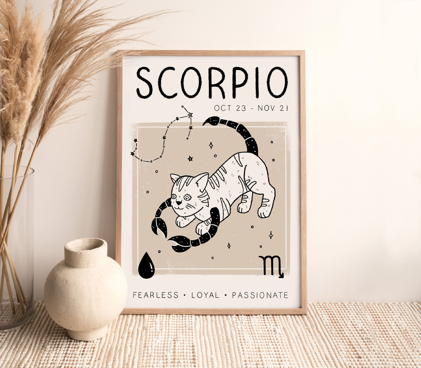 Scorpio Cat Zodiac Star Sign Print (unframed)