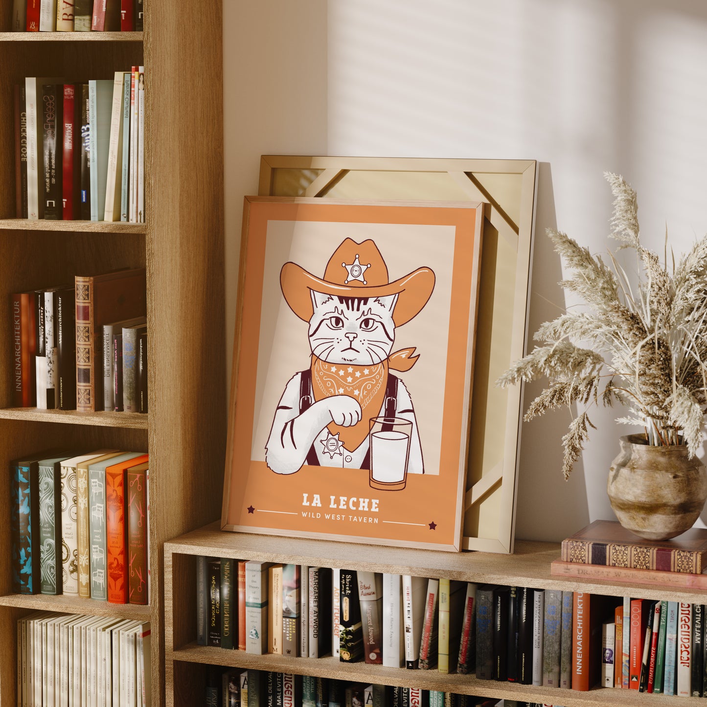 Minimalist Cowboy Sheriff Cat Poster (unframed)