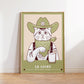 Minimalist Cowboy Sheriff Cat Poster (unframed)