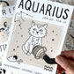 Aquarius Cat Zodiac Star Sign Print (unframed)