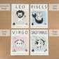 Leo Cat Zodiac Star Sign Print, (unframed)