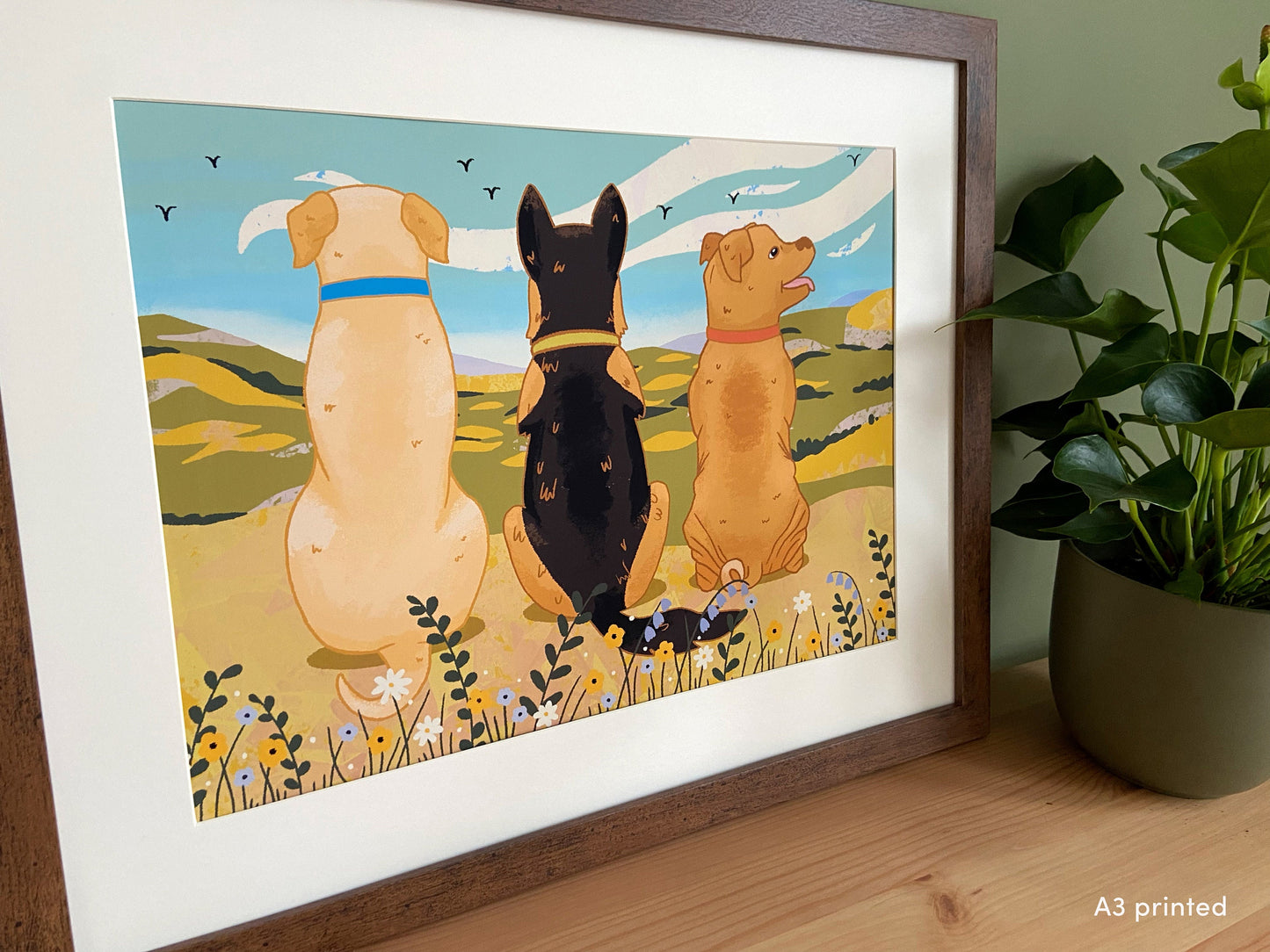 Personalised Dogs in the Countryside Print (unframed)