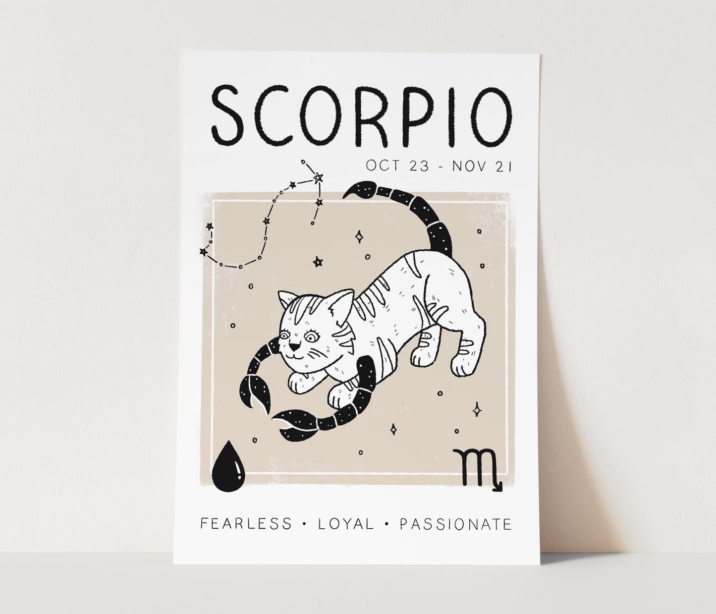 Scorpio Cat Zodiac Star Sign Print (unframed)